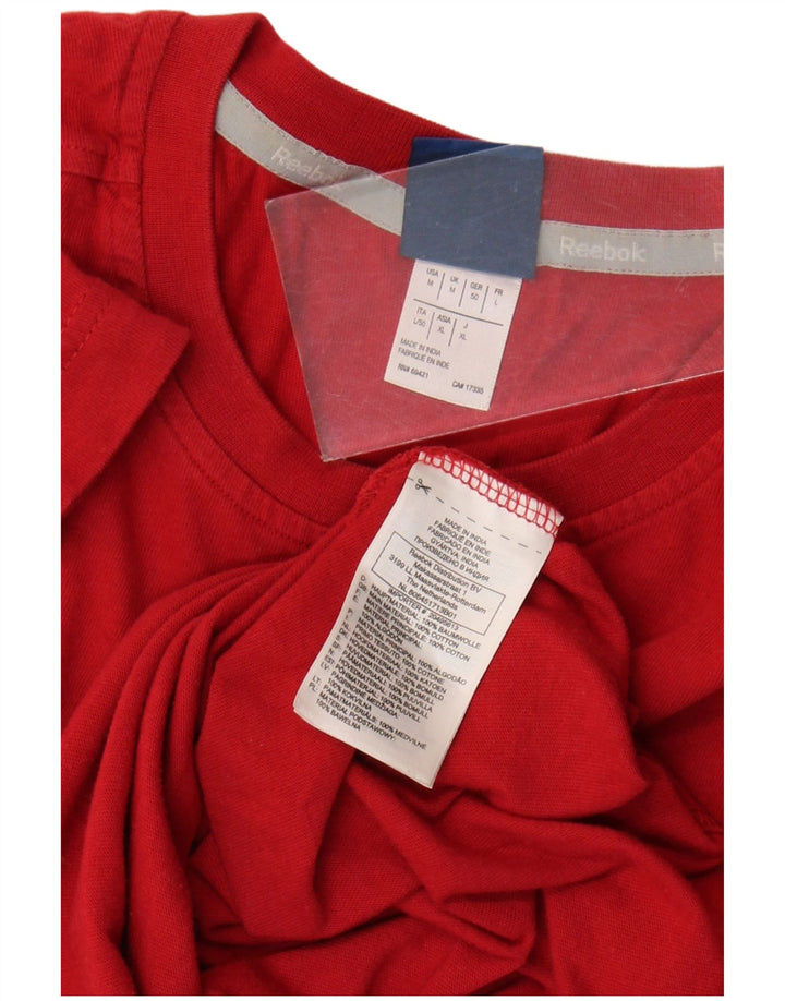 T-shirt męski Reebok Top, średnio czerwony, bawełniany
