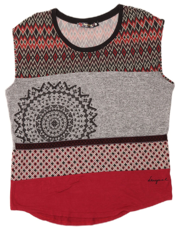 Top damski Desigual z kamizelką UK 14, duży, wielokolorowy, geometryczny