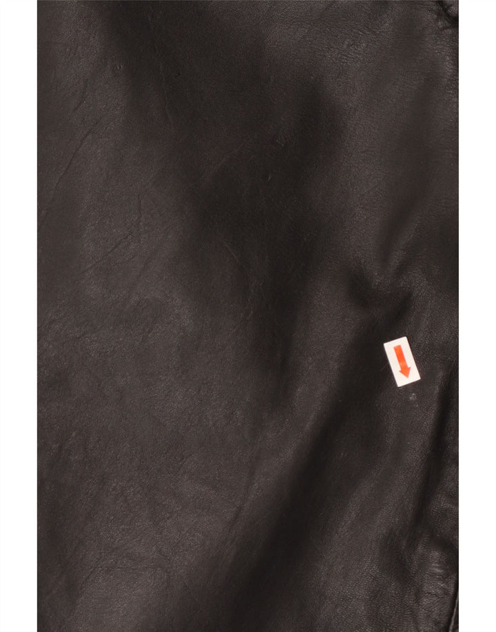 Spodnie damskie VINTAGE skórzane Bootcut UK 12 Medium W30 L32 czarne