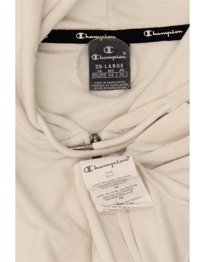 Męski sweter z kapturem i zamkiem Champion, 2XL, biała bawełna