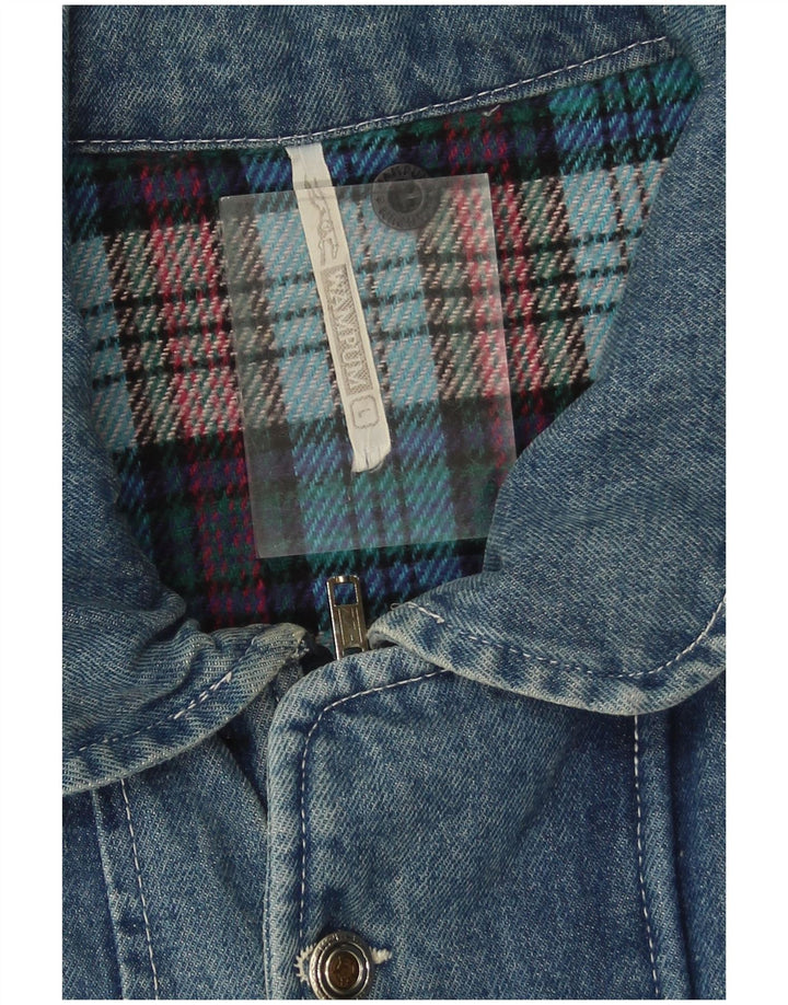 Męski płaszcz dżinsowy Wampum UK 40, duży, niebieski, bawełniany