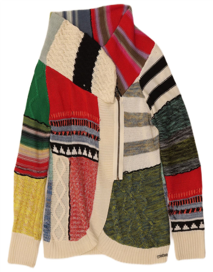 Sweter damski DESIGUAL UK 16, duży, wielobarwny patchwork