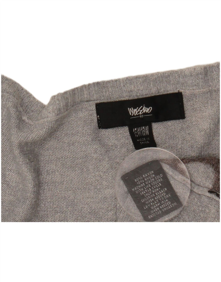 Damski sweter MOSSIMO z dekoltem w łódkę, UK 16/18, duży, szary w kwiaty