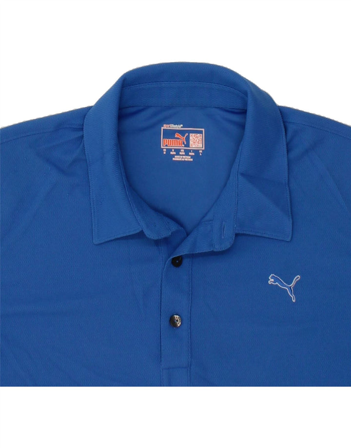 PUMA Mens Polo Shirt Large Blue Polyester Vintage Puma and Second-Hand Puma from Messina Hembry 