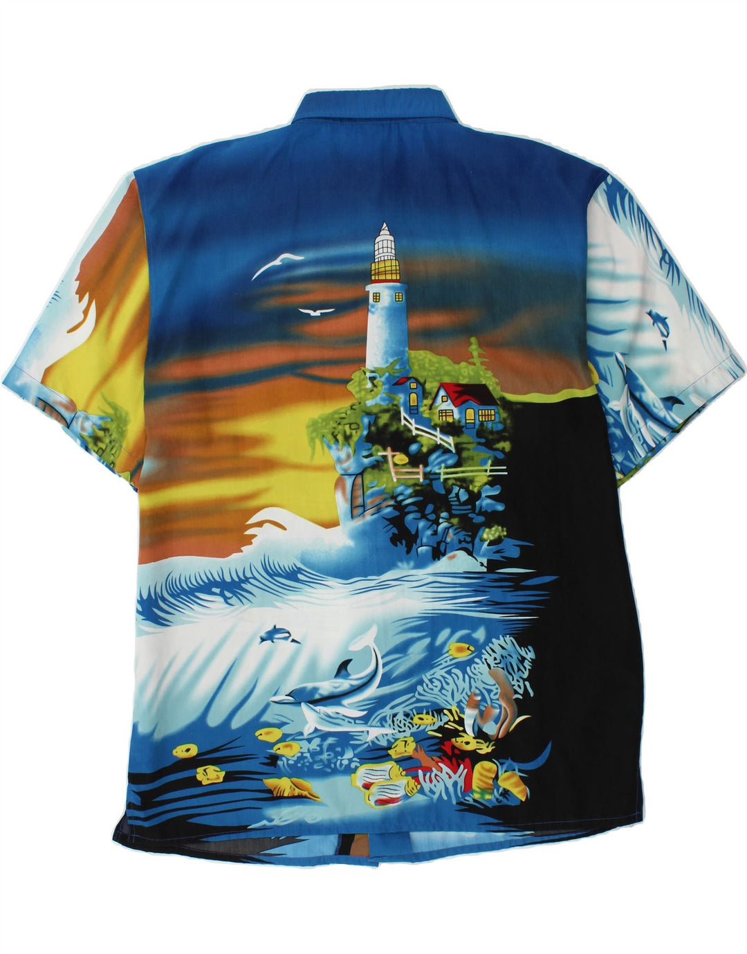 SASOON Mens Graphic Short Sleeve Shirt XL Multicoloured Polyester Vintage Sasoon and Second-Hand Sasoon from Messina Hembry 