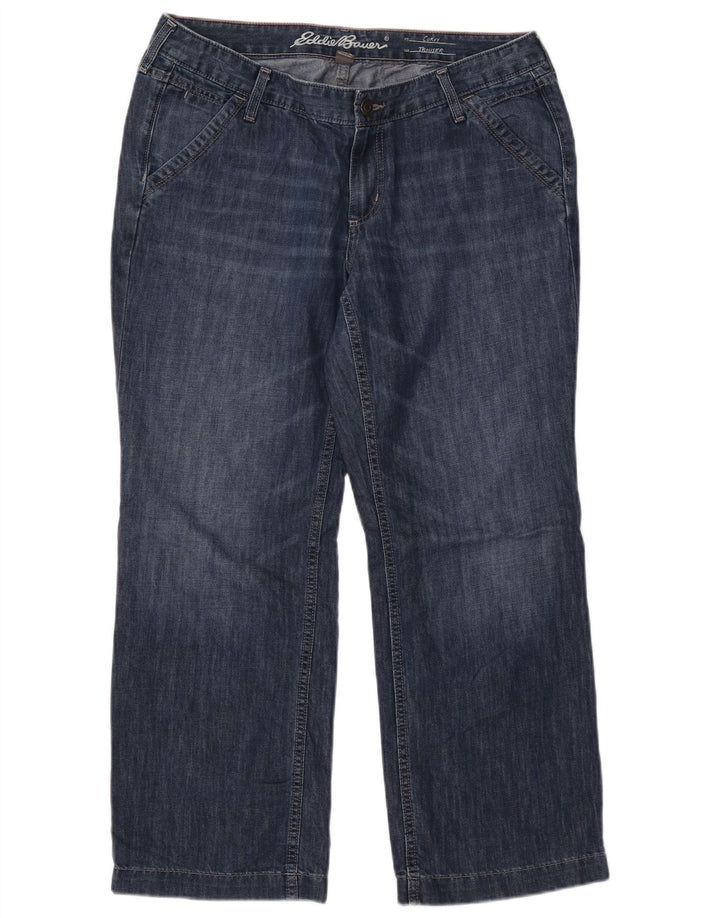 Eddie Bauer Damskie proste dżinsy US 12 duże W35 L27 niebieska bawełna