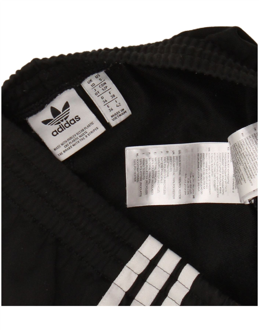 Damskie spodnie dresowe Adidas UK 10, małe, czarne, poliestrowe
