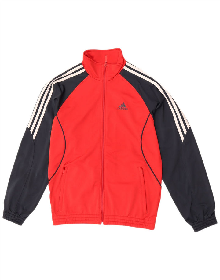 Adidas Męska bluza dresowa UK 34/36 Mały czerwony poliester z blokami kolorów