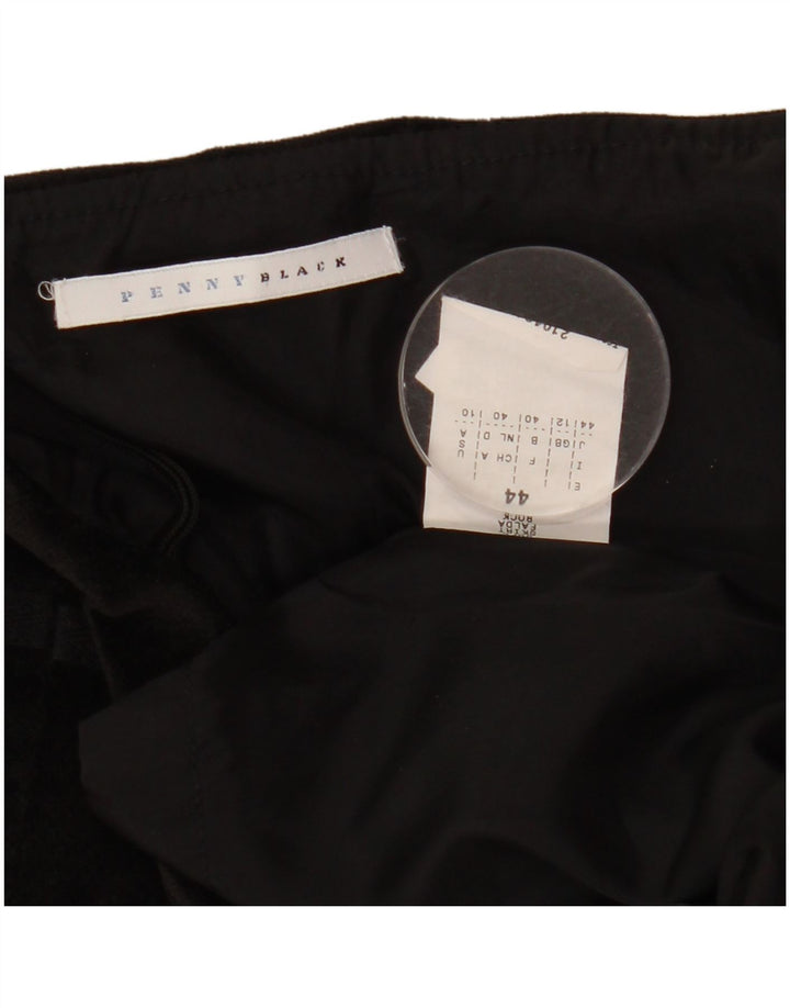 Czarna damska aksamitna mini spódniczka Penny UK 12 Medium W30 Czarna wiskoza