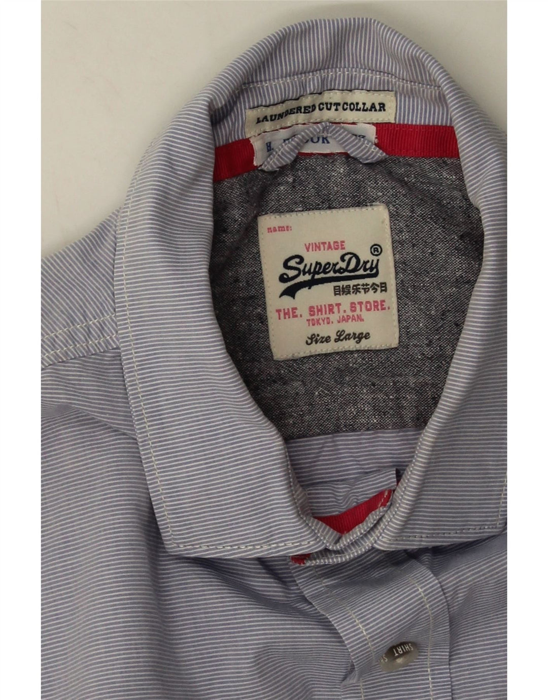 Koszula męska Superdry, duża, niebieska, bawełniana w prążki
