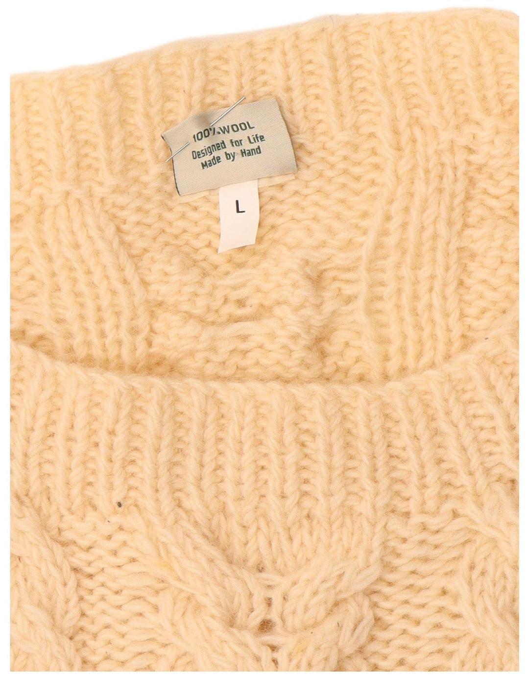 Pachamama Męski sweter z dekoltem w łódkę, duży, z białej wełny