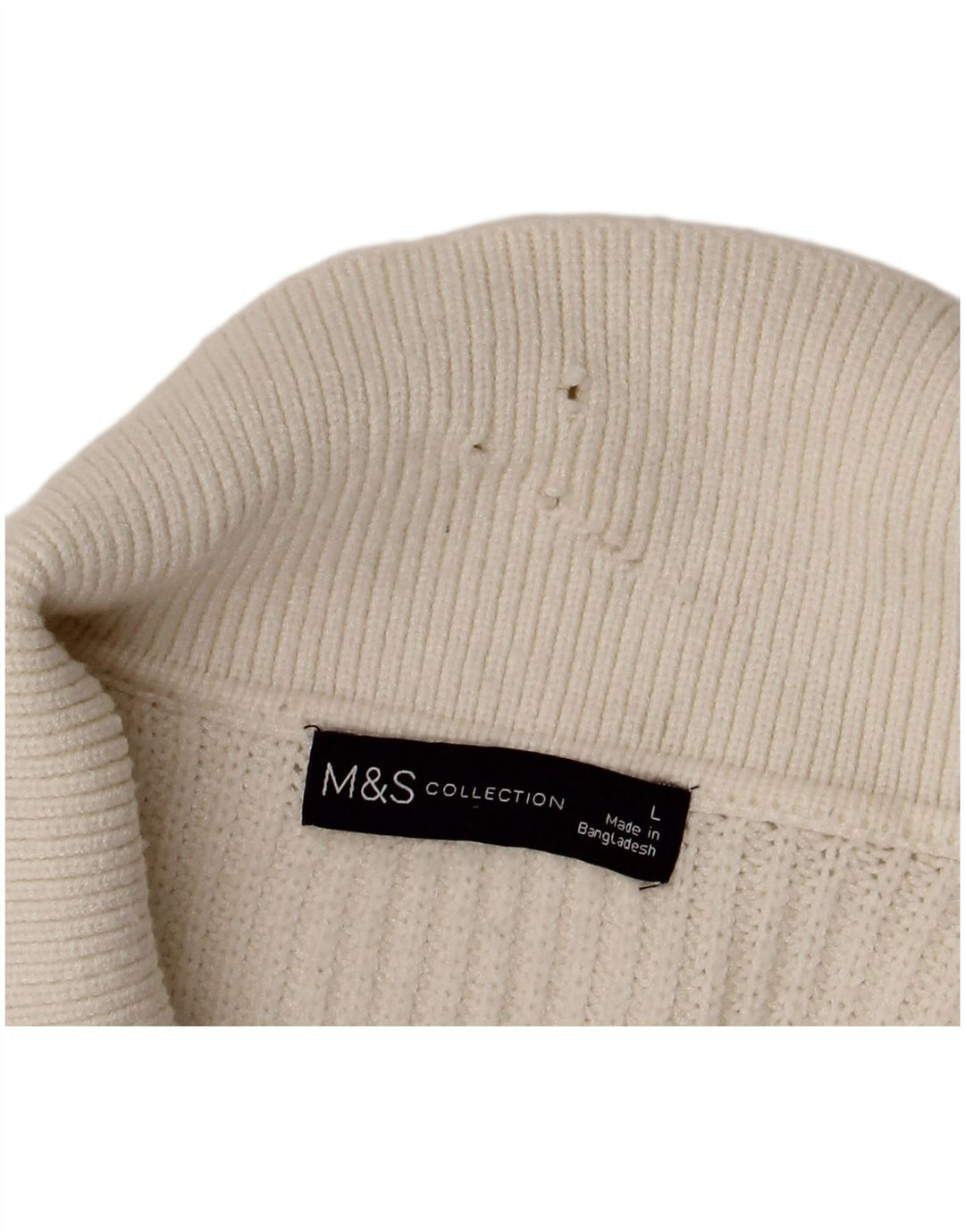Marks & Spencer Damski sweter rozpinany UK 16, duży, biały, wiskoza