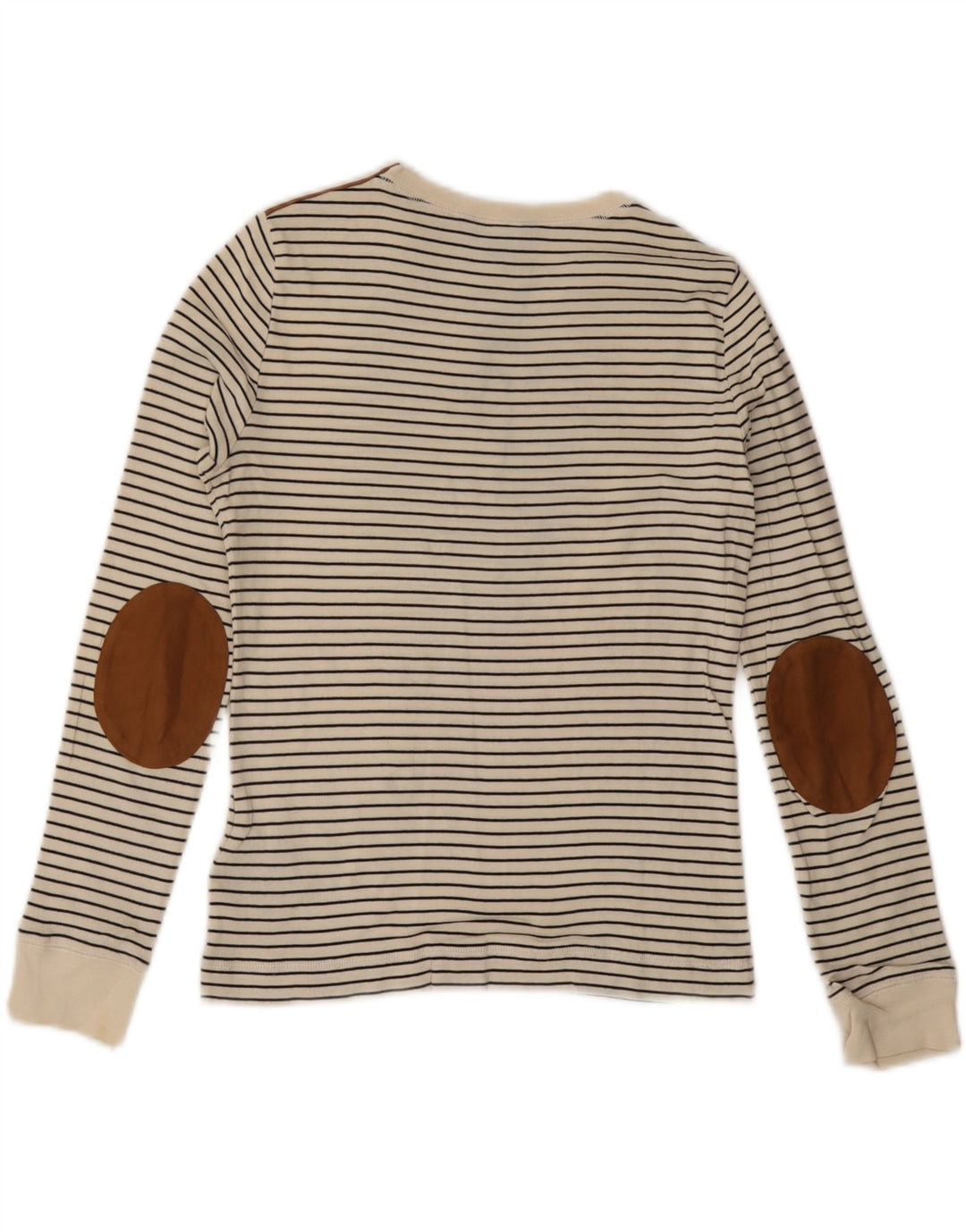 RALPH LAUREN Damski top z długim rękawem, UK 10, w małe, białe paski, bawełniany