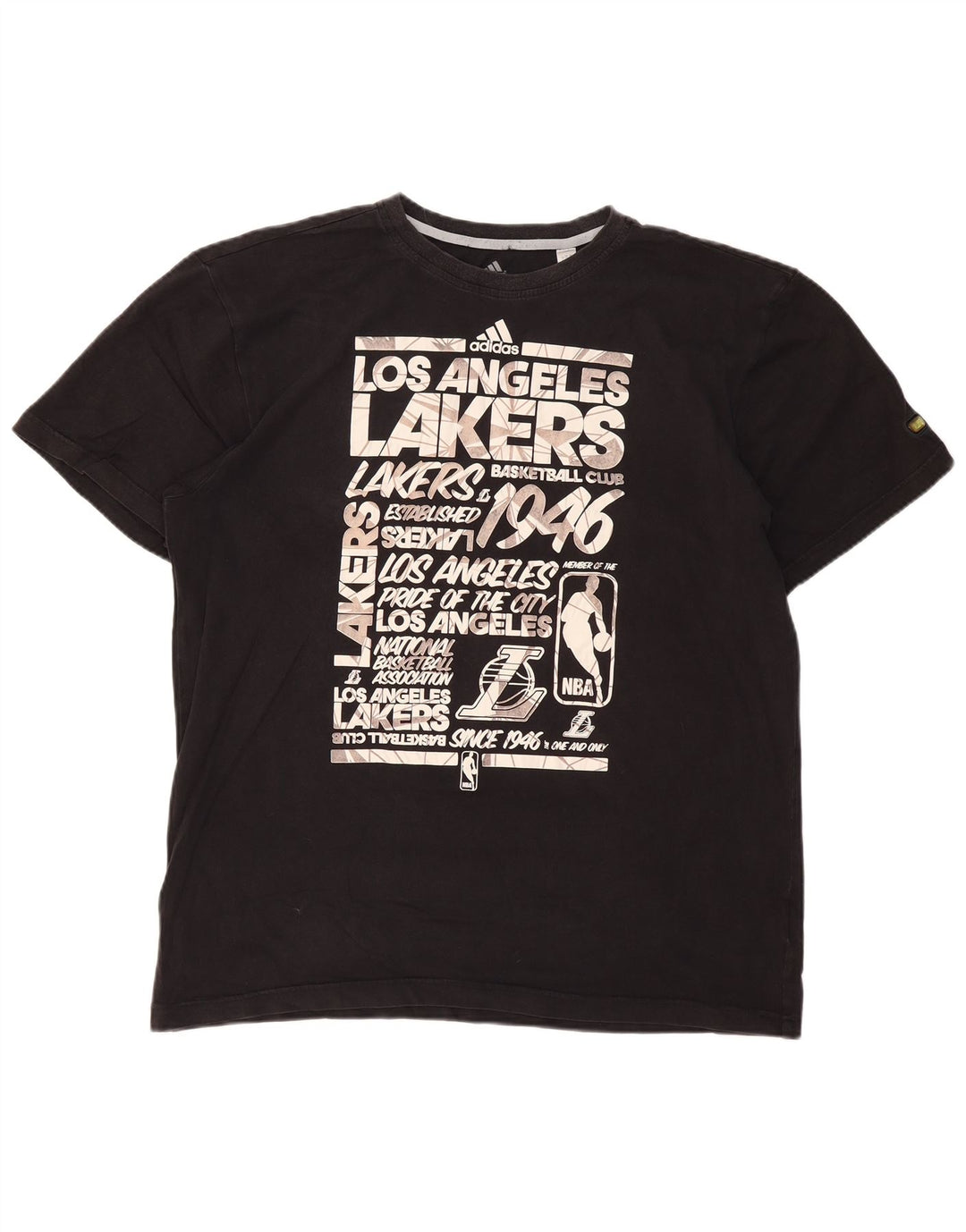 Męska koszulka z grafiką ADIDAS Los Angeles Lakers, 2XL, czarna, bawełniana