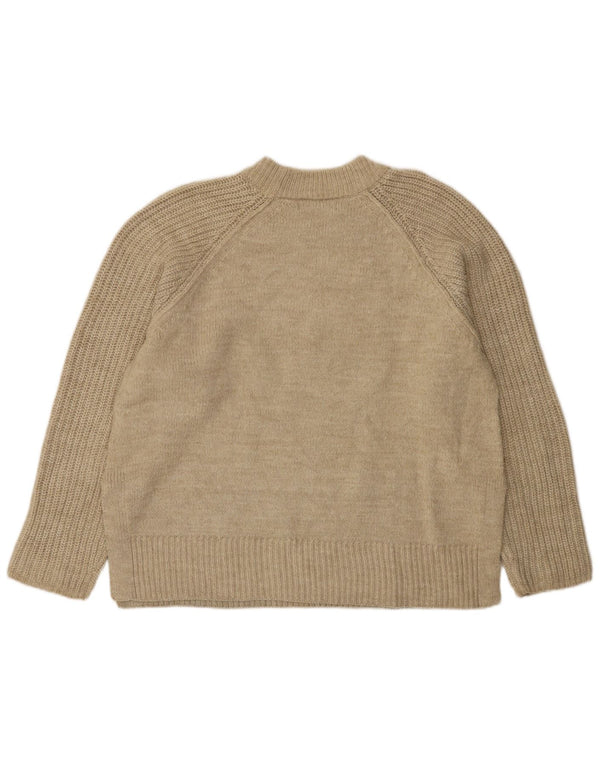 Marks & Spencer Damski sweter z golfem UK 16, duży, beżowy, akrylowy