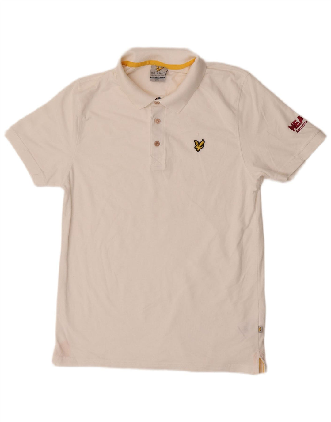 Męska koszulka polo Lyle & Scott z grafiką, duża, biała, bawełniana