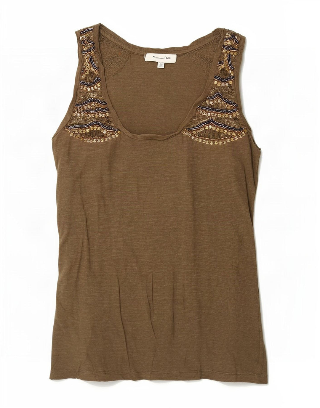 Damska kamizelka Massimo Dutti UK 6 XS, brązowa bawełna