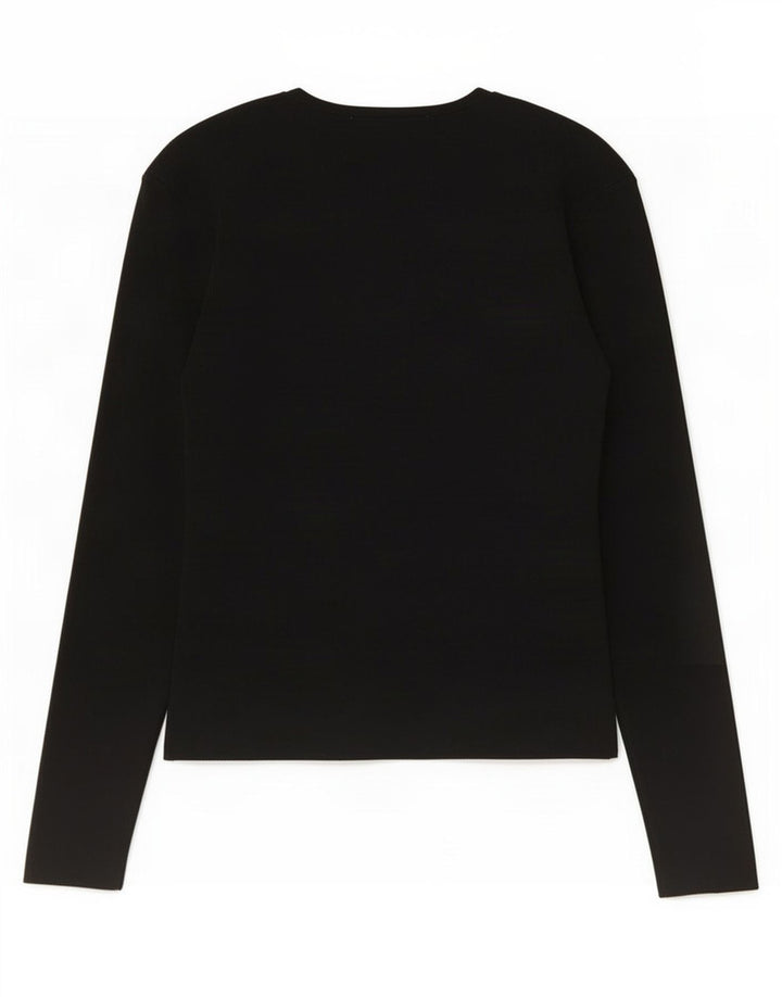 Damski top z długim rękawem Zara UK 14, duży, czarny nylon