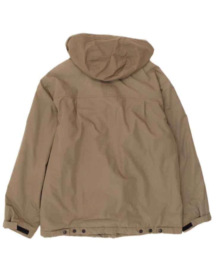 Męska kurtka wiatrówka JACK WOLFSKIN z kapturem UK 36, mała, khaki, poliester