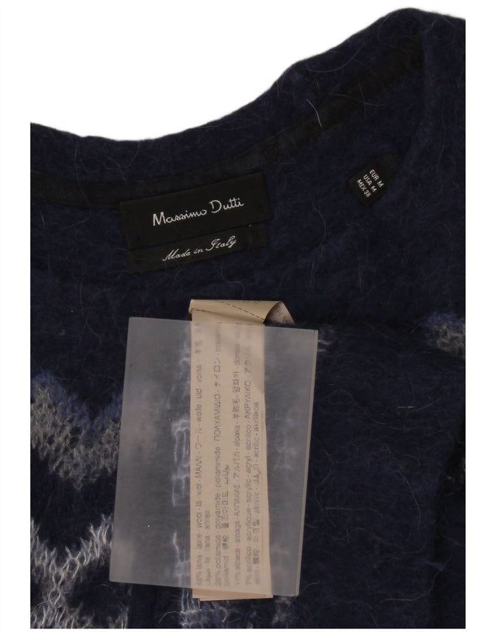 Sweter damski Massimo Dutti z dekoltem w łódkę UK 14, średni granatowy