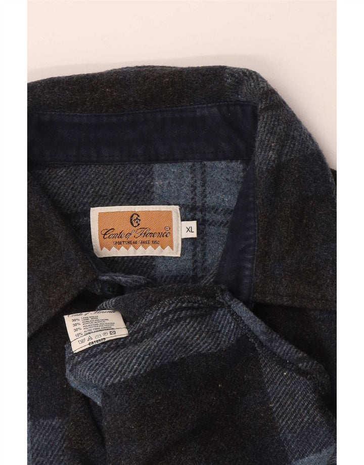 Męska koszula wierzchnia Conte of Florence XL w niebieską kratkę, wełniana