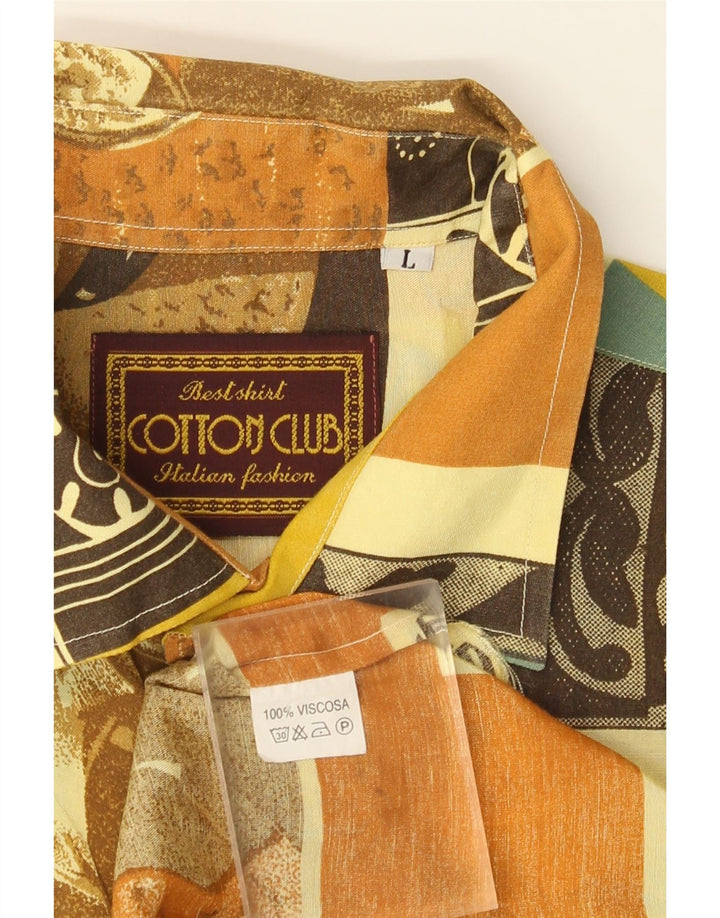 Męska koszula z krótkim rękawem Cotton Club w abstrakcyjny wzór, duża, wielobarwna