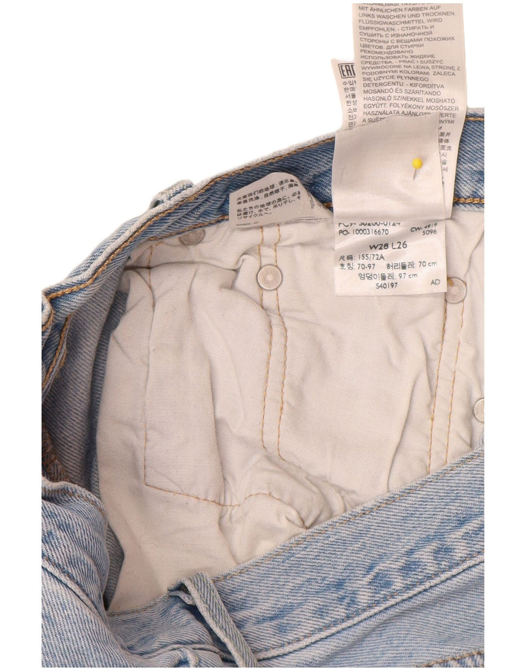 Męskie jeansy LEVI'S 501 Straight W28 L26 Niebieskie bawełniane