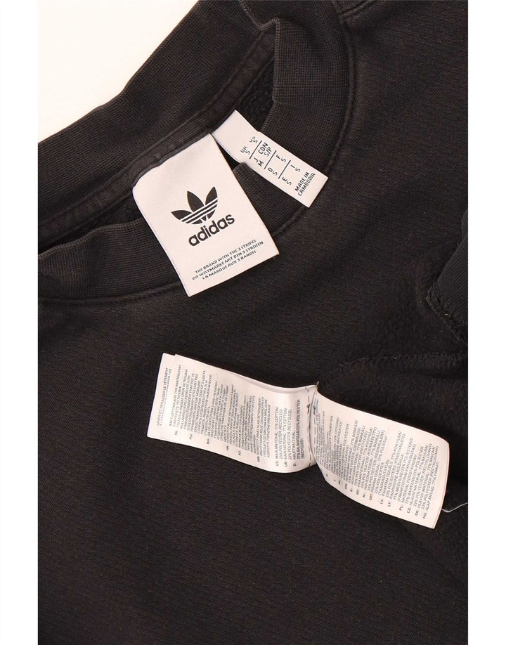Adidas Męska bluza z grafiką, mała, czarna, bawełniana