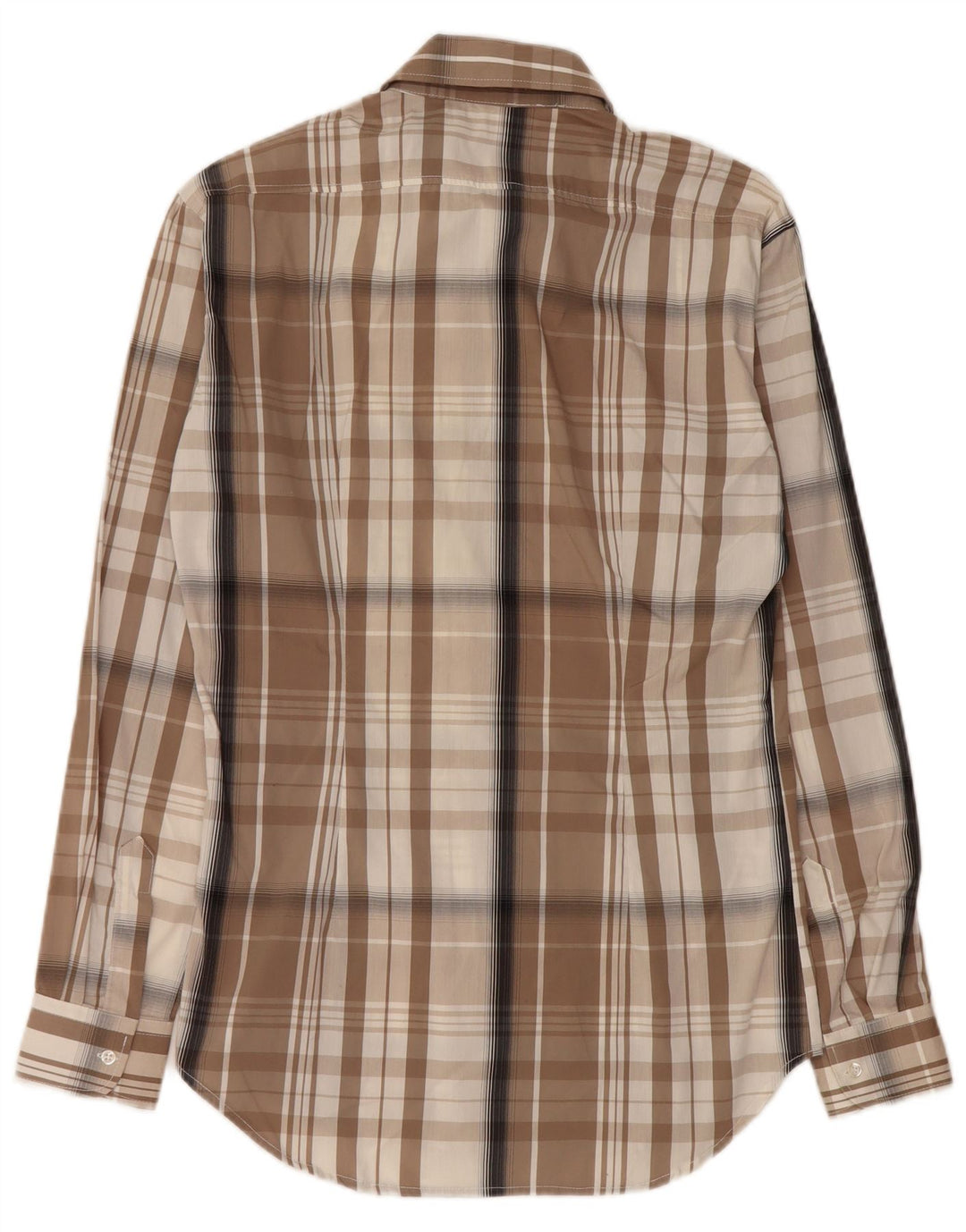 NARACAMICIE Koszula męska w małą brązową kratę, bawełniana