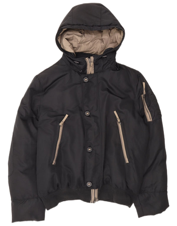 Męska ocieplana kurtka z kapturem Benetton IT 54 2XL Czarny poliester