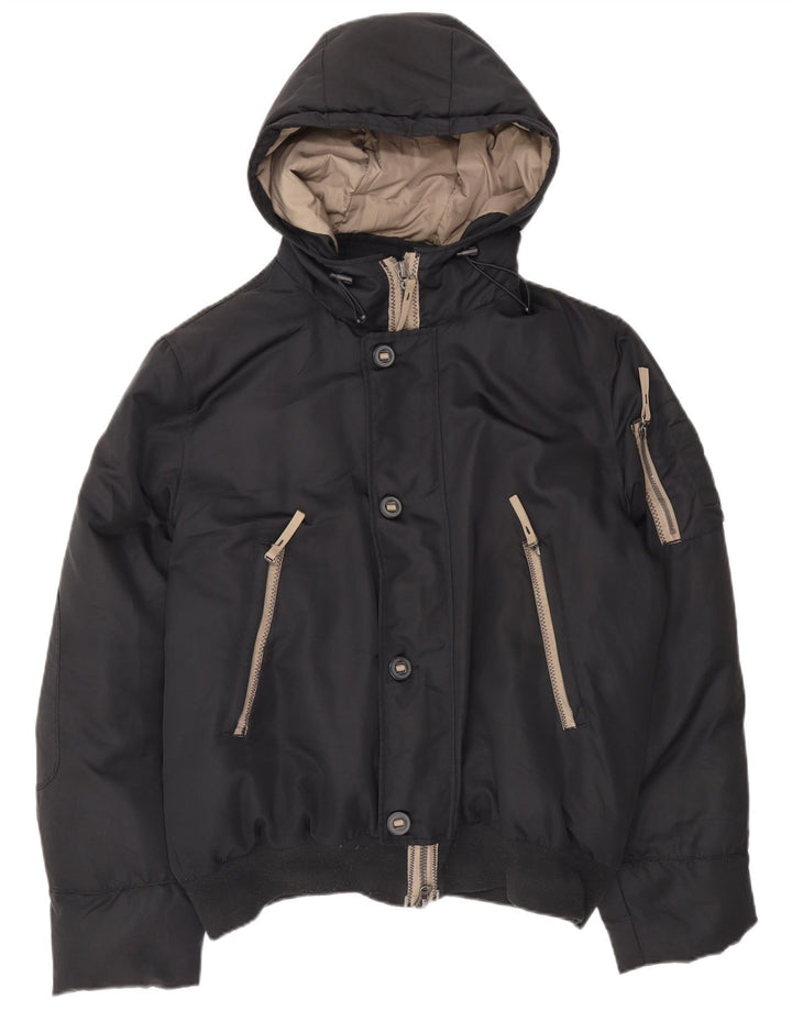 Męska ocieplana kurtka z kapturem Benetton IT 54 2XL Czarny poliester