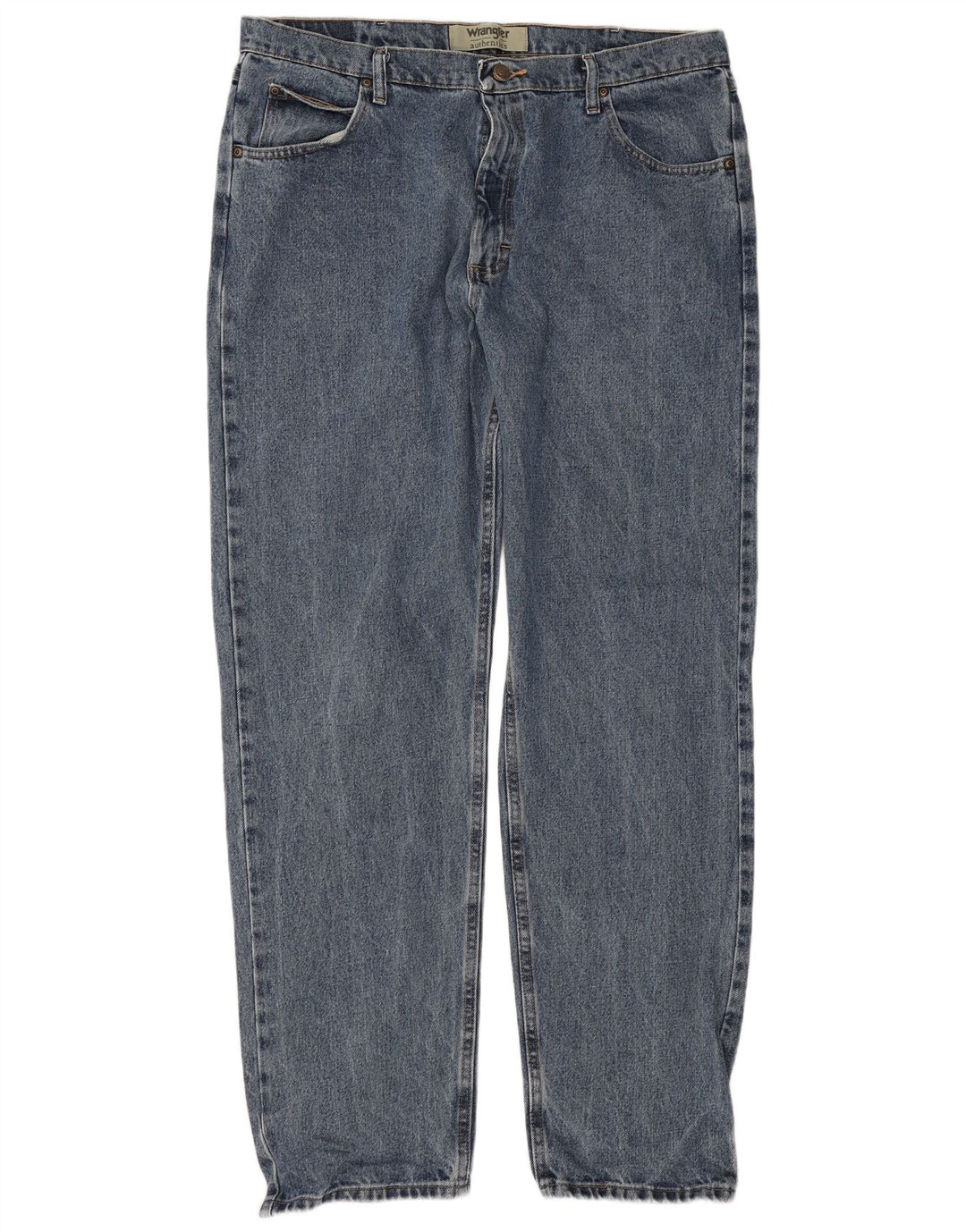 Wrangler Męskie proste dżinsy W38 L34 Niebieskie bawełniane