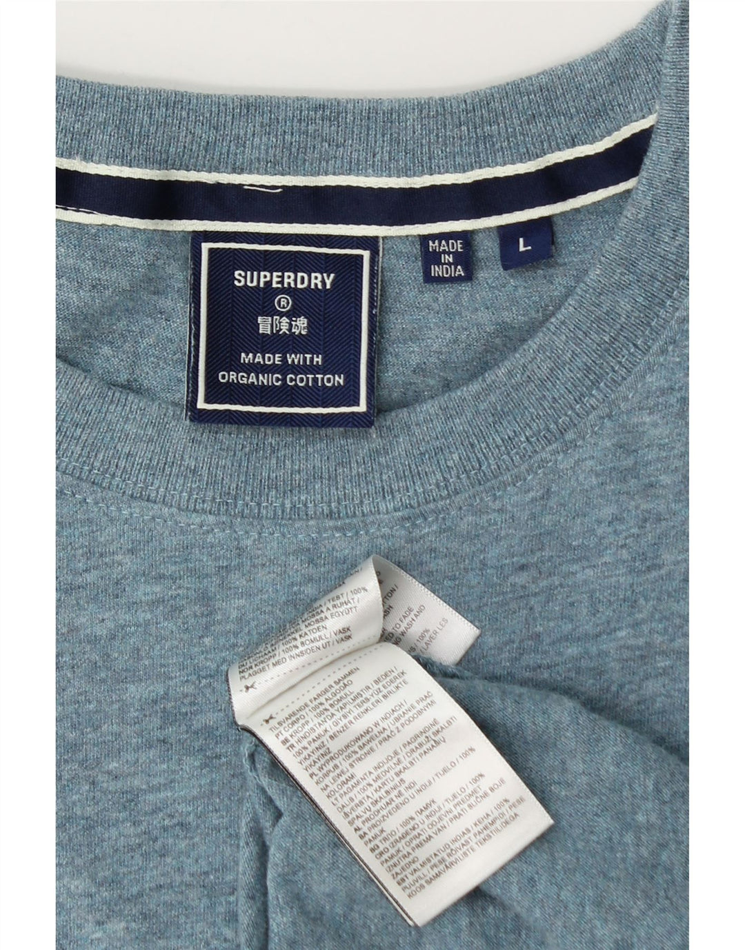 Męski T-shirt Superdry, duży, niebieski, bawełniany w cętki