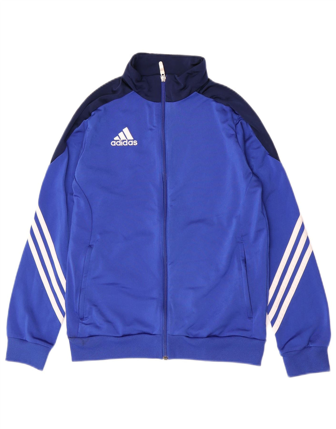 Adidas Chłopięca bluza dresowa Top 13-14 lat XL Niebieski poliester z blokami kolorów