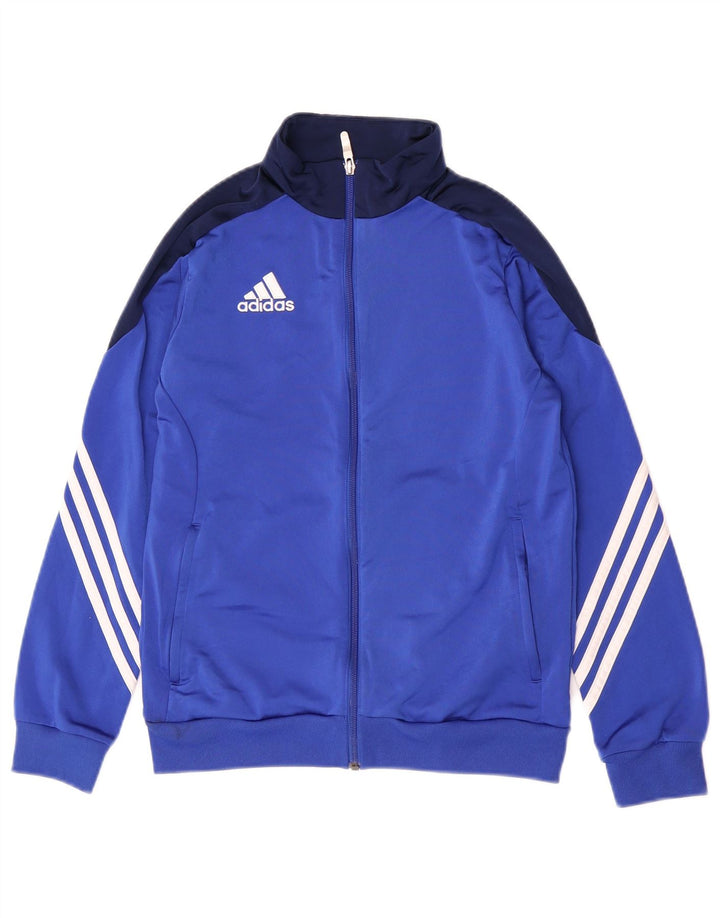 Adidas Chłopięca bluza dresowa Top 13-14 lat XL Niebieski poliester z blokami kolorów
