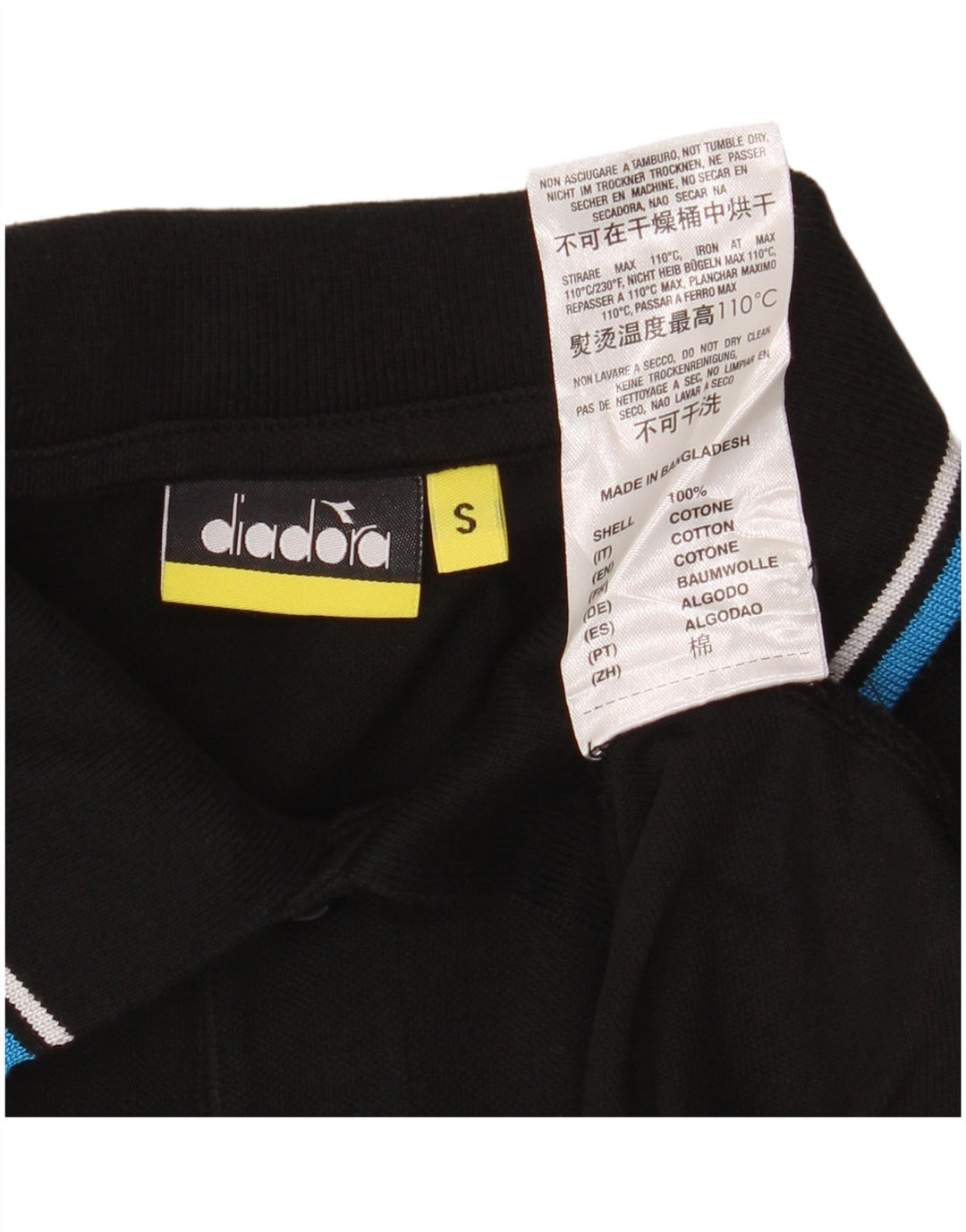 Męska koszulka polo Diadora, mała, czarna, bawełniana