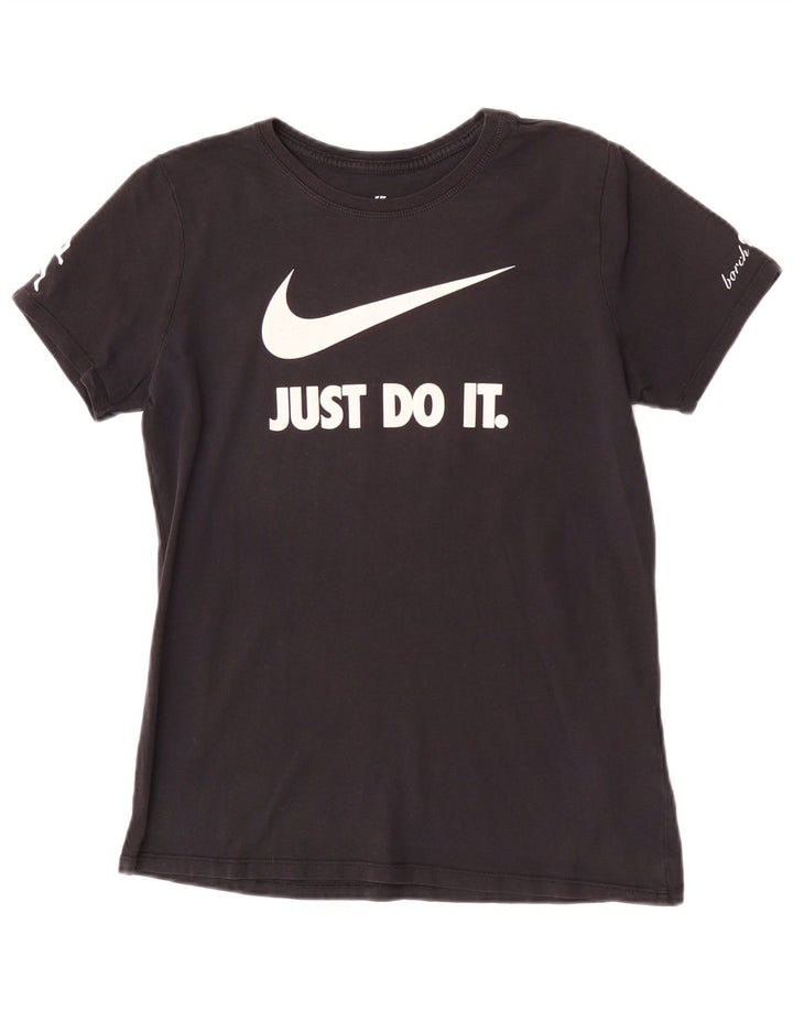 Męski T-shirt Nike o sportowym kroju z grafiką, średni czarny, bawełniany