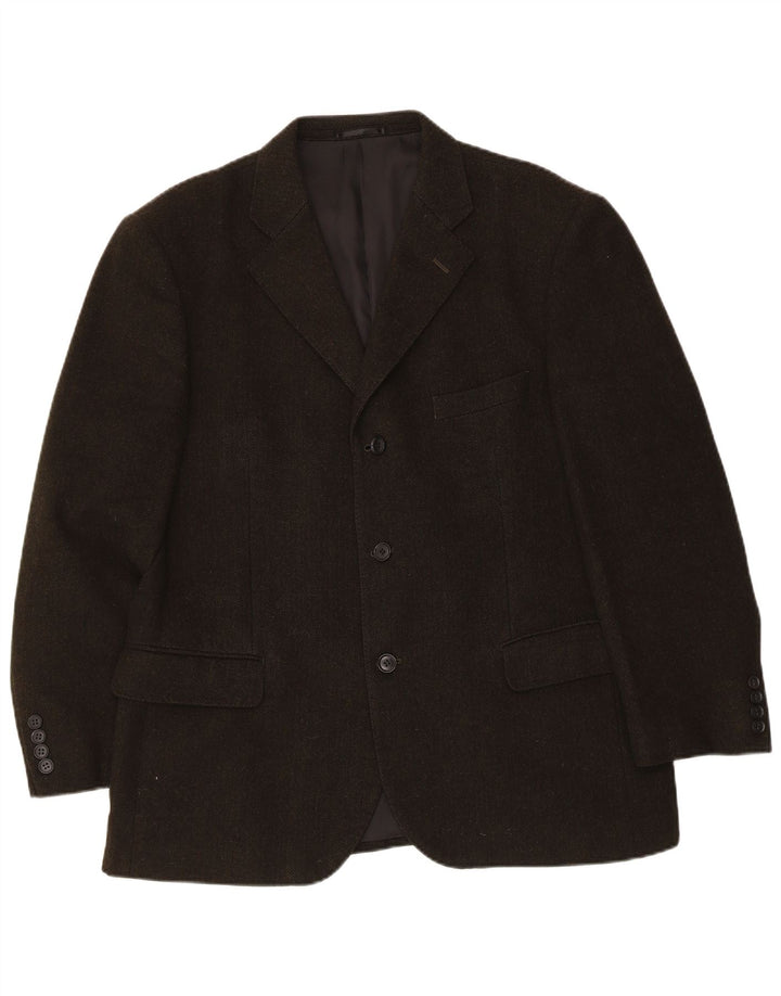 Vintage męska marynarka zapinana na 3 guziki IT 54 2XL Khaki, kaszmir w jodełkę