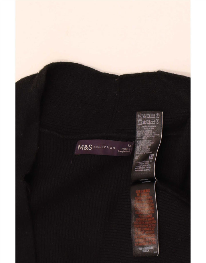 Marks & Spencer Damski sweter rozpinany o długim kroju, UK 12, średni czarny