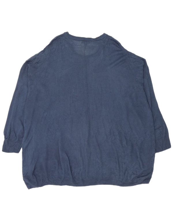 Marks & Spencer Damski sweter oversize z dekoltem w łódkę UK 20 2XL Niebieski