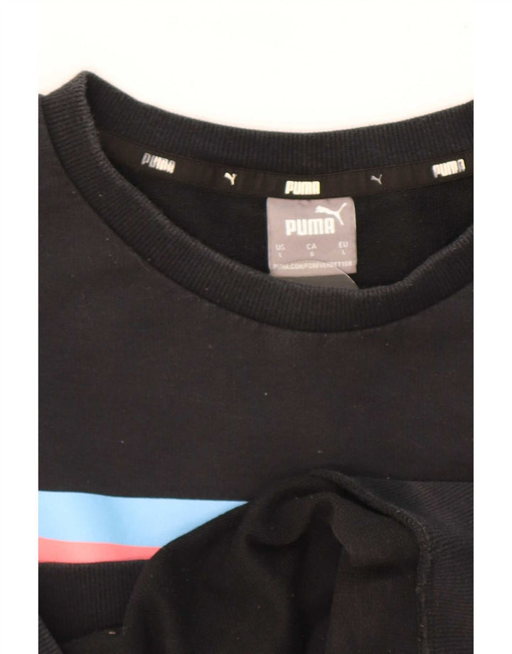 Męska bluza Puma, duża, czarna, z blokami kolorów, bawełniana