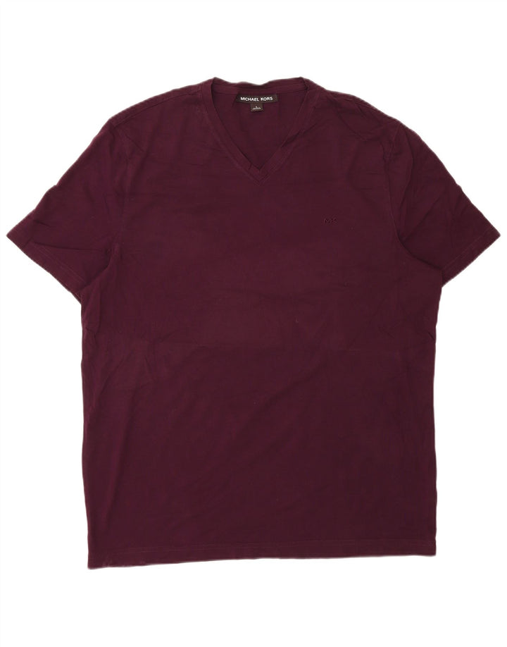 Męski T-shirt MICHAEL KORS, duży, bordowy