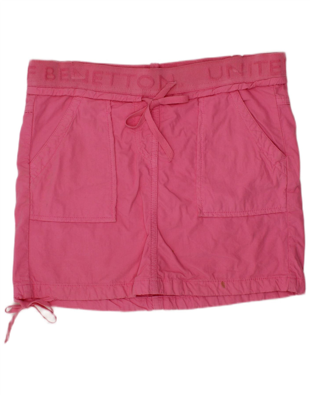 BENETTON Dziewczęca prosta spódnica z grafiką 13-14 lat W28 Różowa