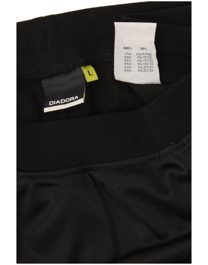 Damskie spodnie dresowe Diadora UK 16, duże, czarne, poliestrowe