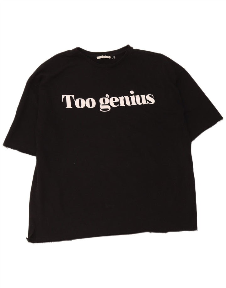 Damska koszulka Zara Trafaluc Oversize z grafiką Top UK 14 Medium Black