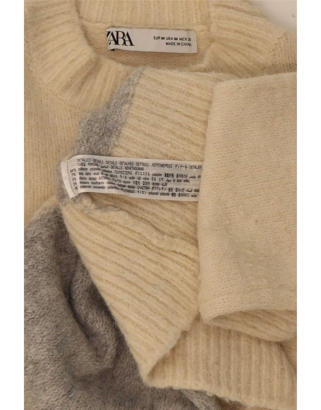 Sweter damski Zara z golfem UK 14 w kolorze średniego beżu