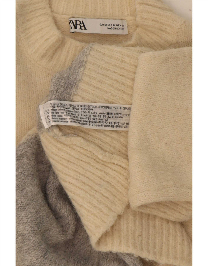 Sweter damski Zara z golfem UK 14 w kolorze średniego beżu