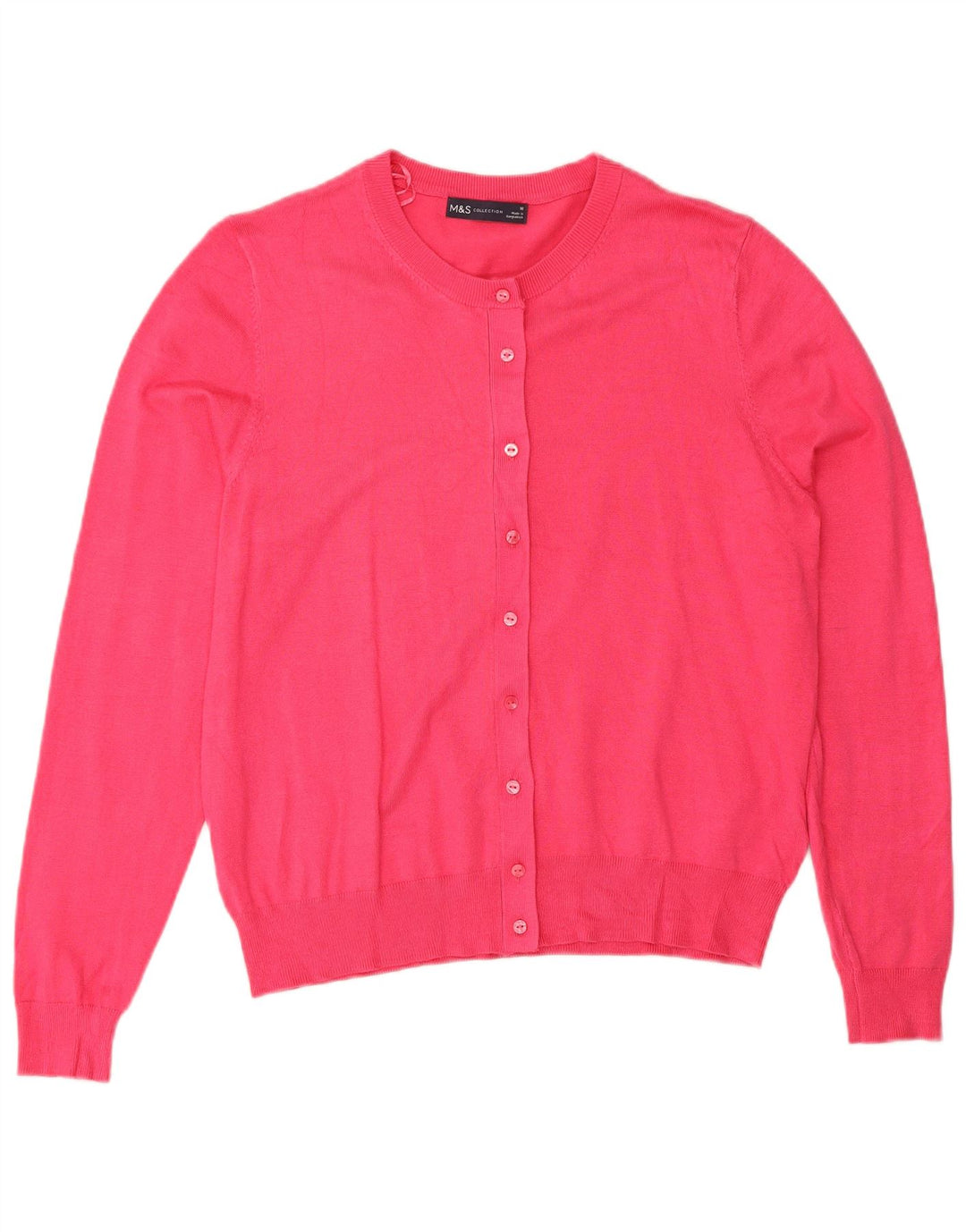Marks & Spencer Damski sweter kardigan UK 16, duży, różowy, wiskoza