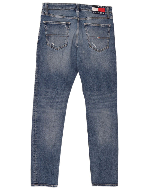 Męskie dżinsy Tommy Hilfiger w trudnej sytuacji W30 L34 Niebieska bawełna