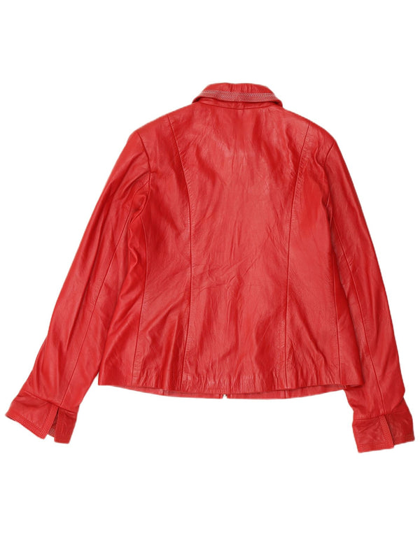 Kurtka skórzana damska vintage UK 24 4XL czerwona